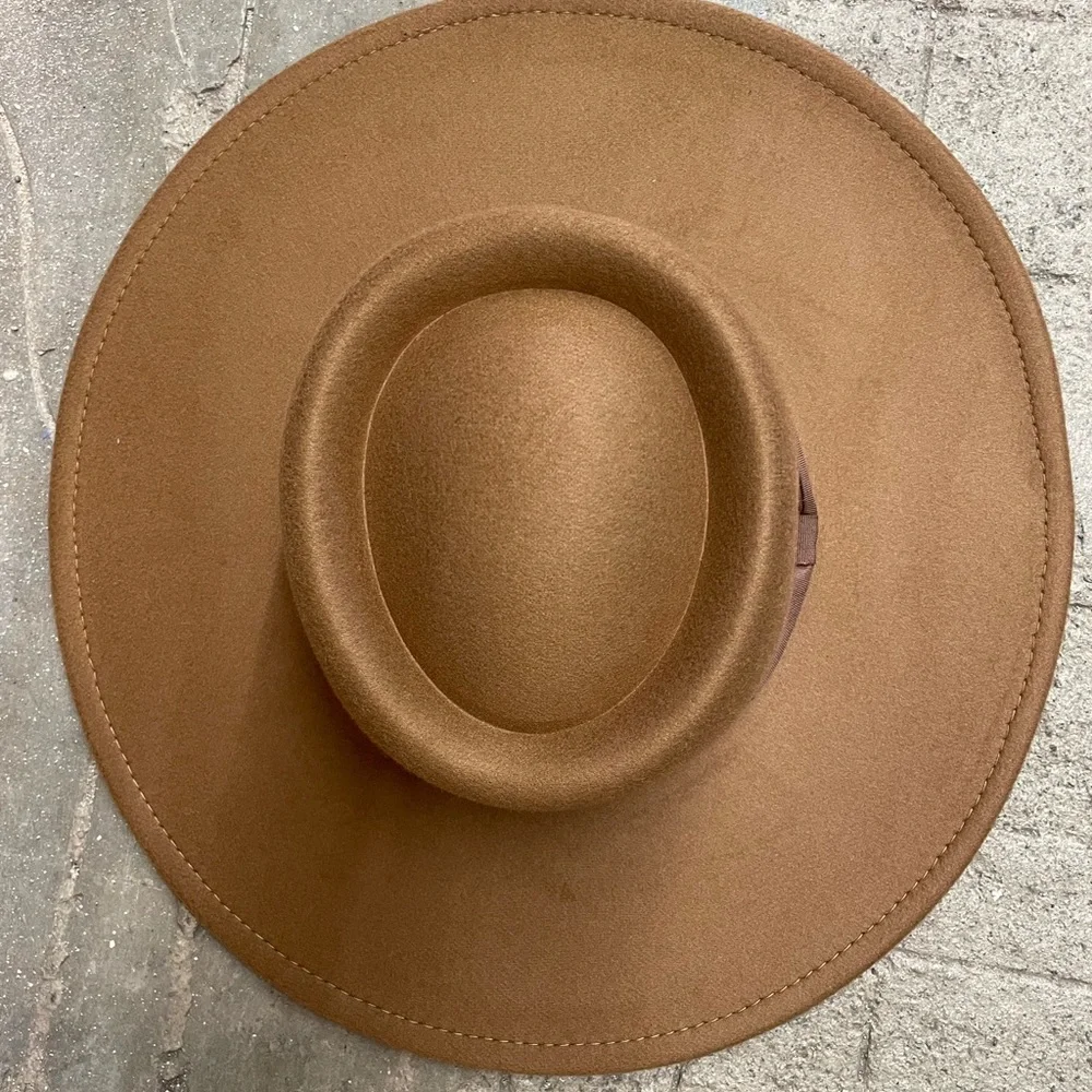TAN bolero flat brim rancher boho hat - Picture 6 of 7